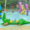 Jeux de jet d'eau d'animaux de jet de crocodile de FRP avec Seat dans le parc aquatique